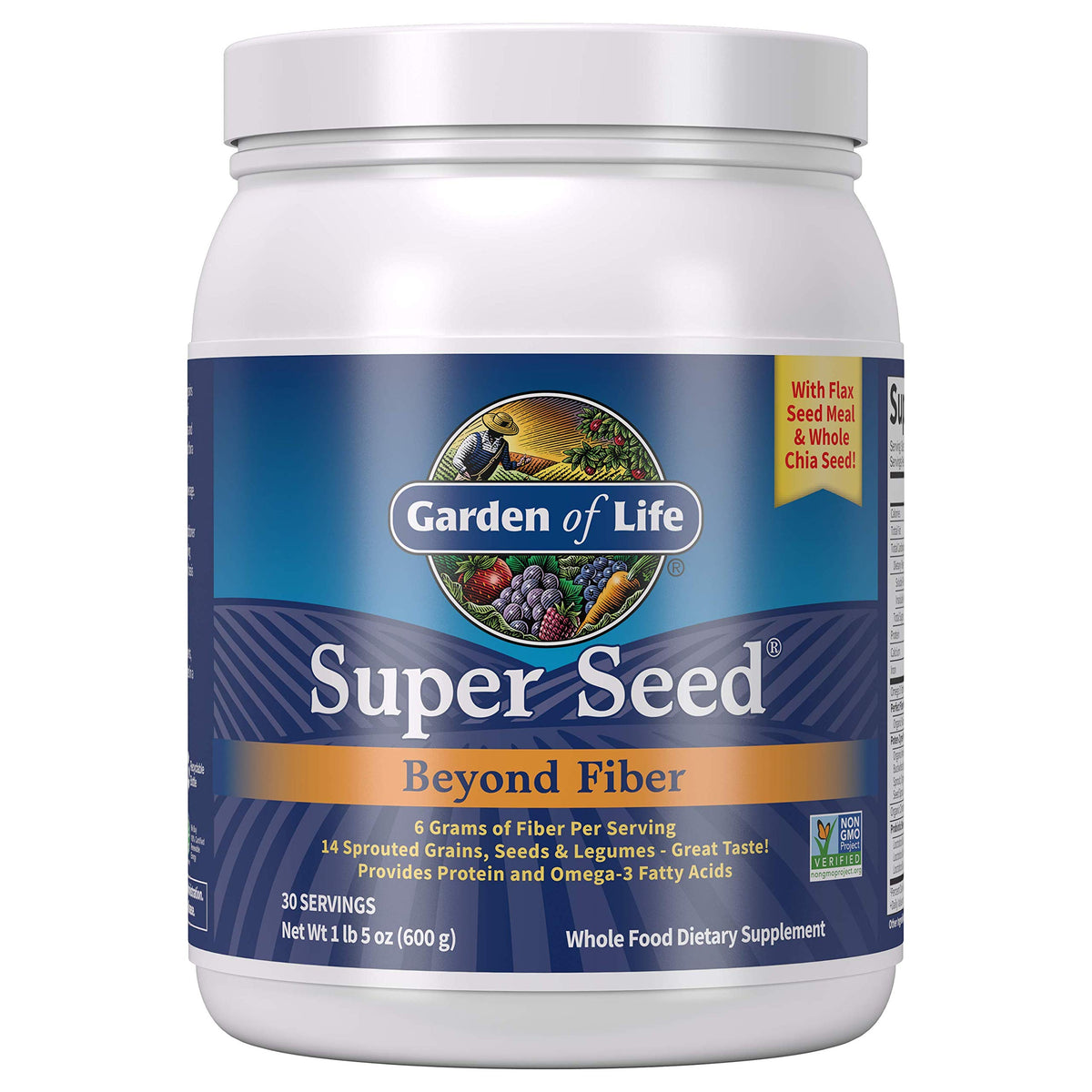 Garden of Life Super Seed Fibre Powder 600g front view