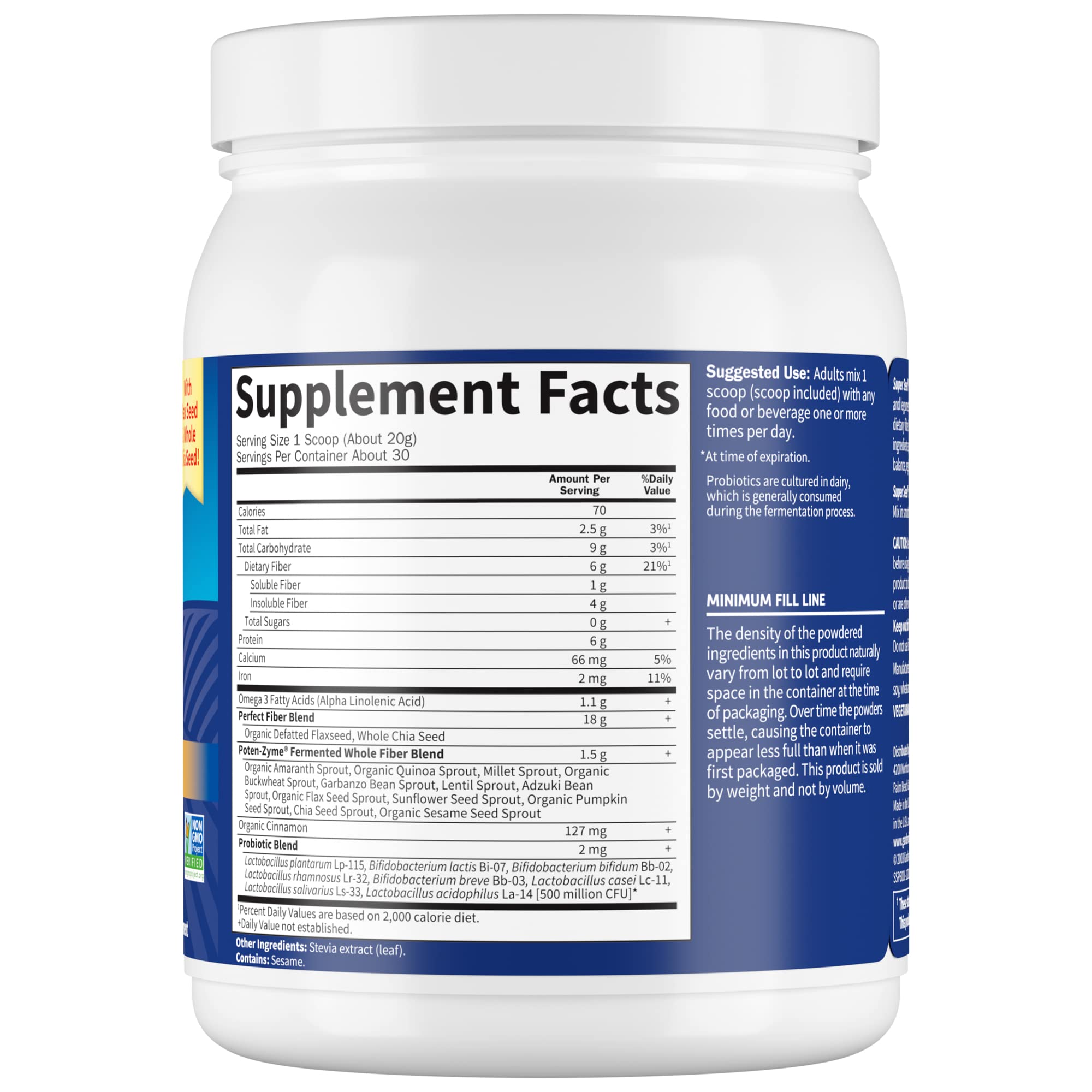 Garden of Life Super Seed Fibre Powder 600g packaging