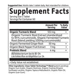 Garden of Life Turmeric Supplement bottle on a kitchen counter