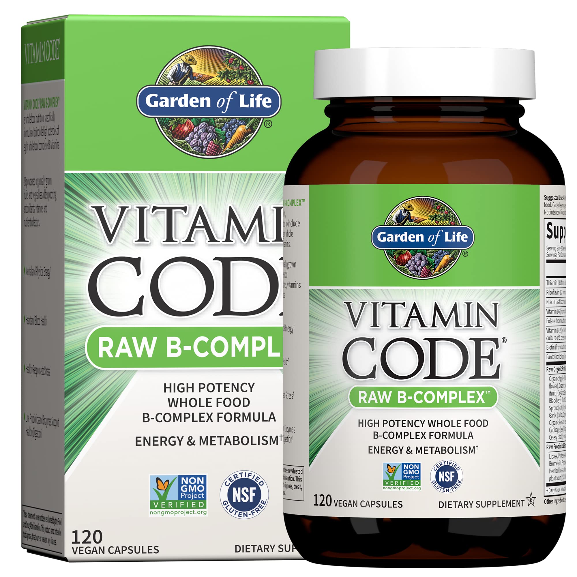 Garden of Life Vitamin B Complex 300g capsule bottle front view