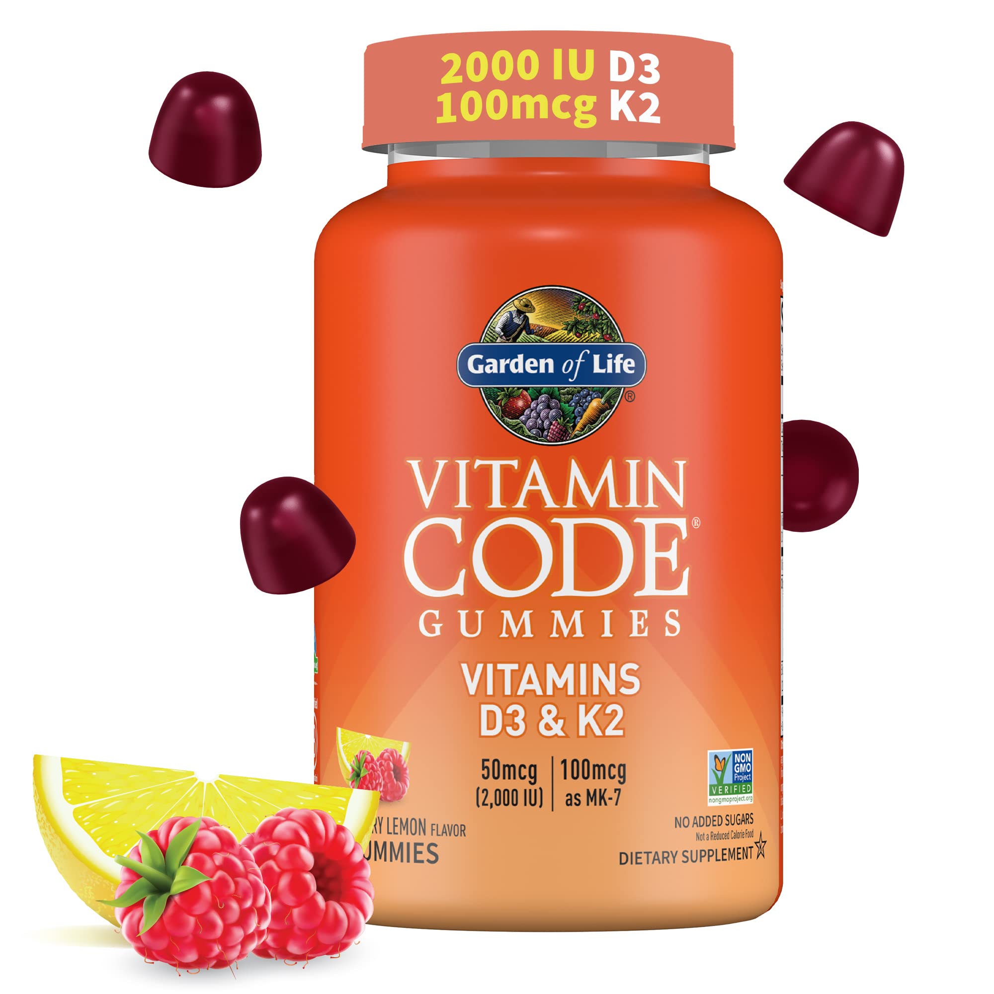 Garden of Life Vitamin Code D3 + K2 Gummies front view packaging