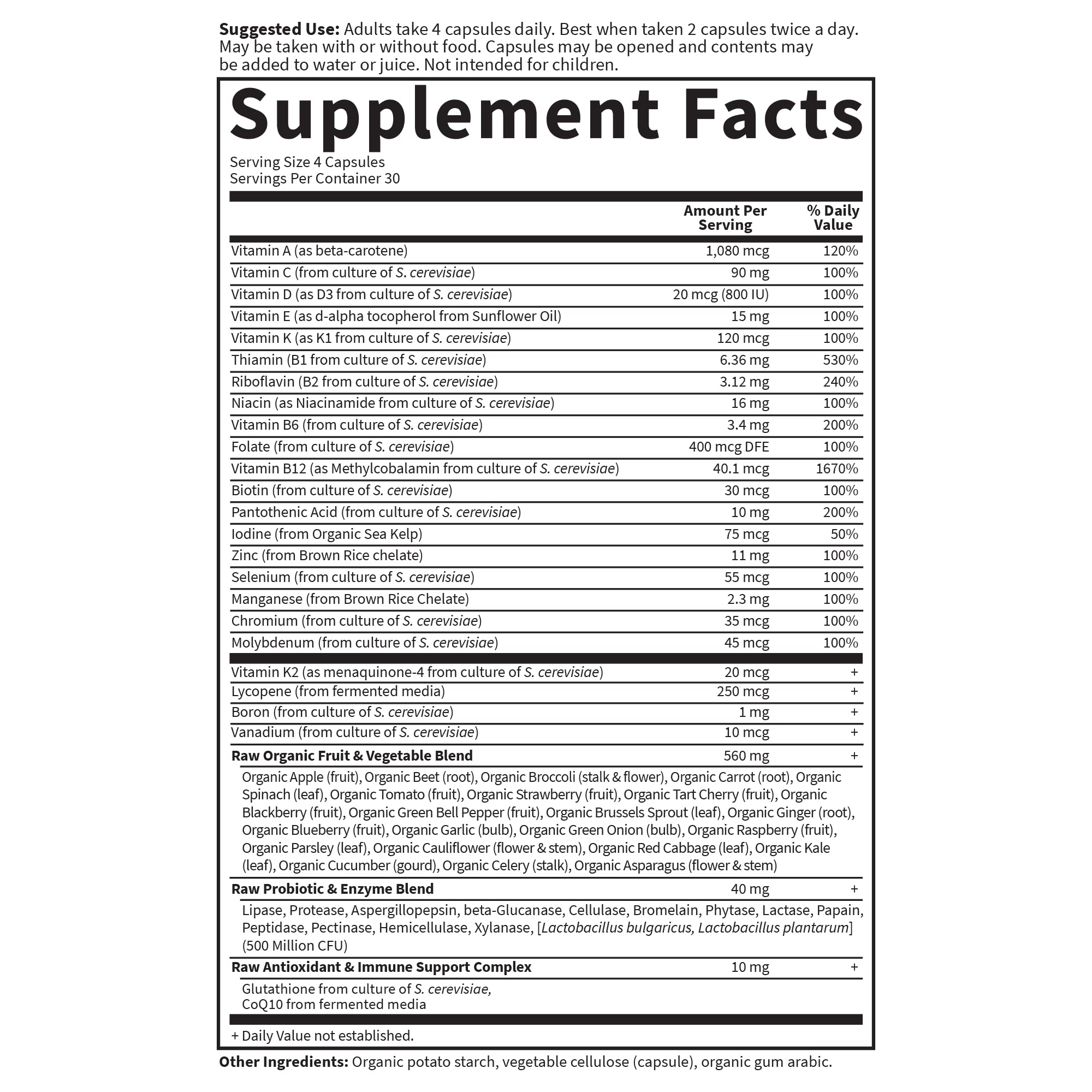 Garden of Life Vitamin Code Men’s Multivitamin with fruits and vegetables