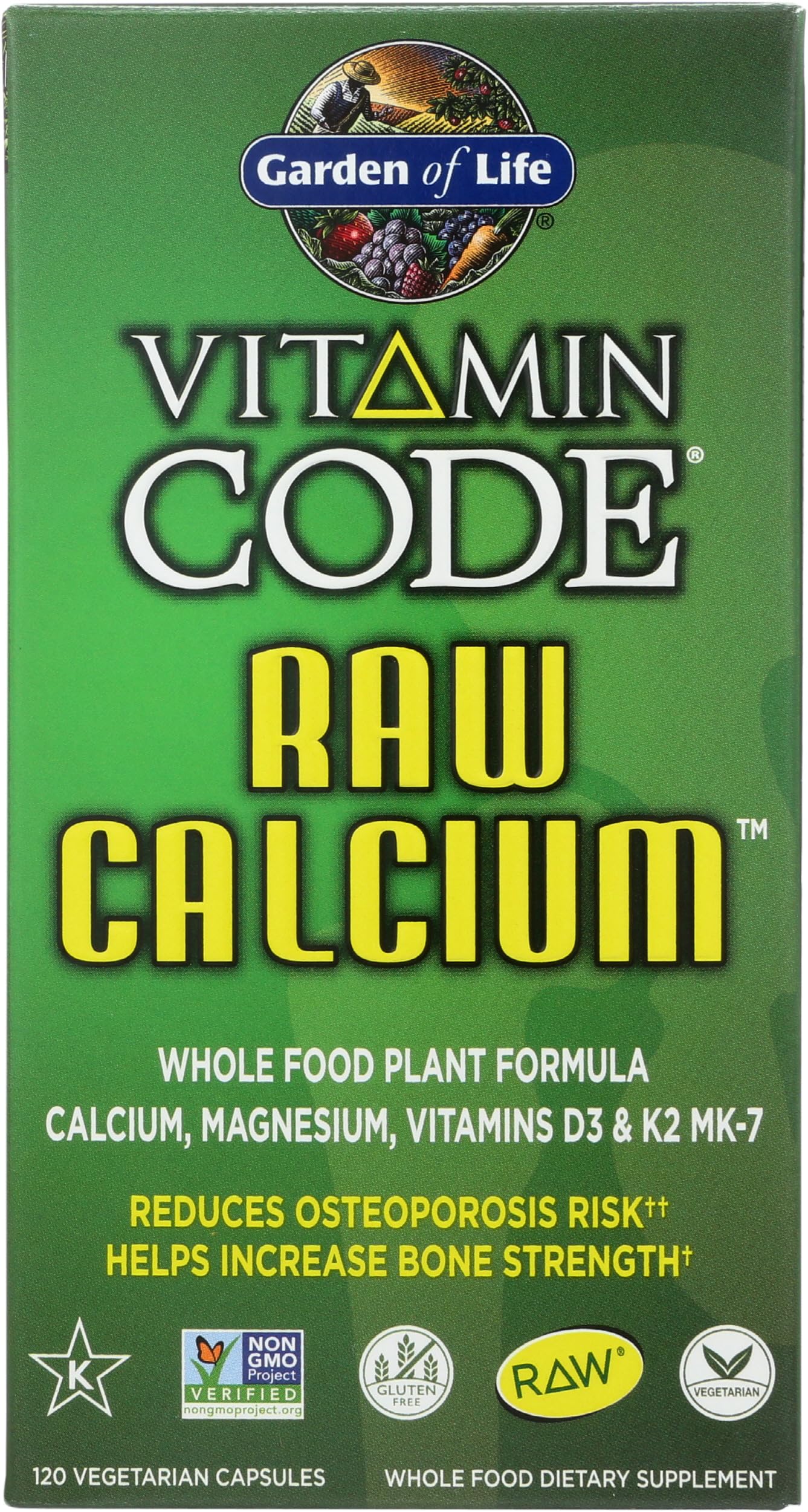 Garden of Life Vitamin Code Raw Calcium 1100mg side view