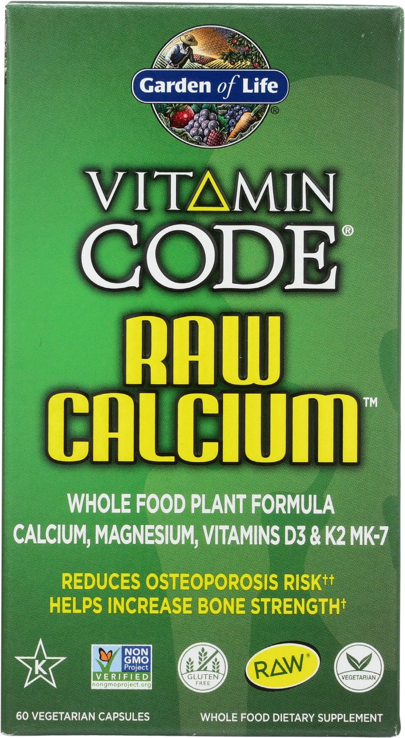 Garden of Life Vitamin Code Raw Calcium 227g side view