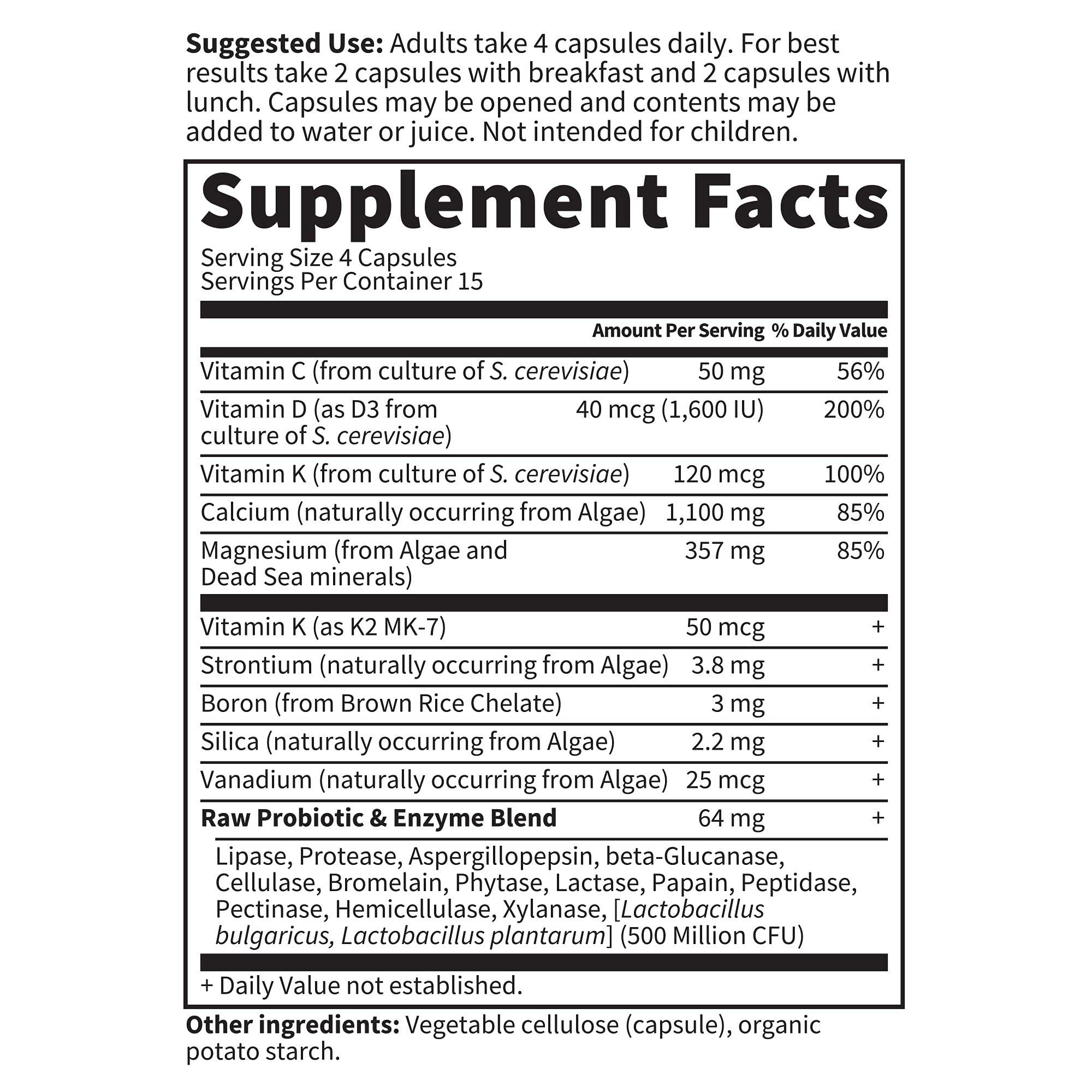 Garden of Life Vitamin Code Raw Calcium 227g with a glass of water