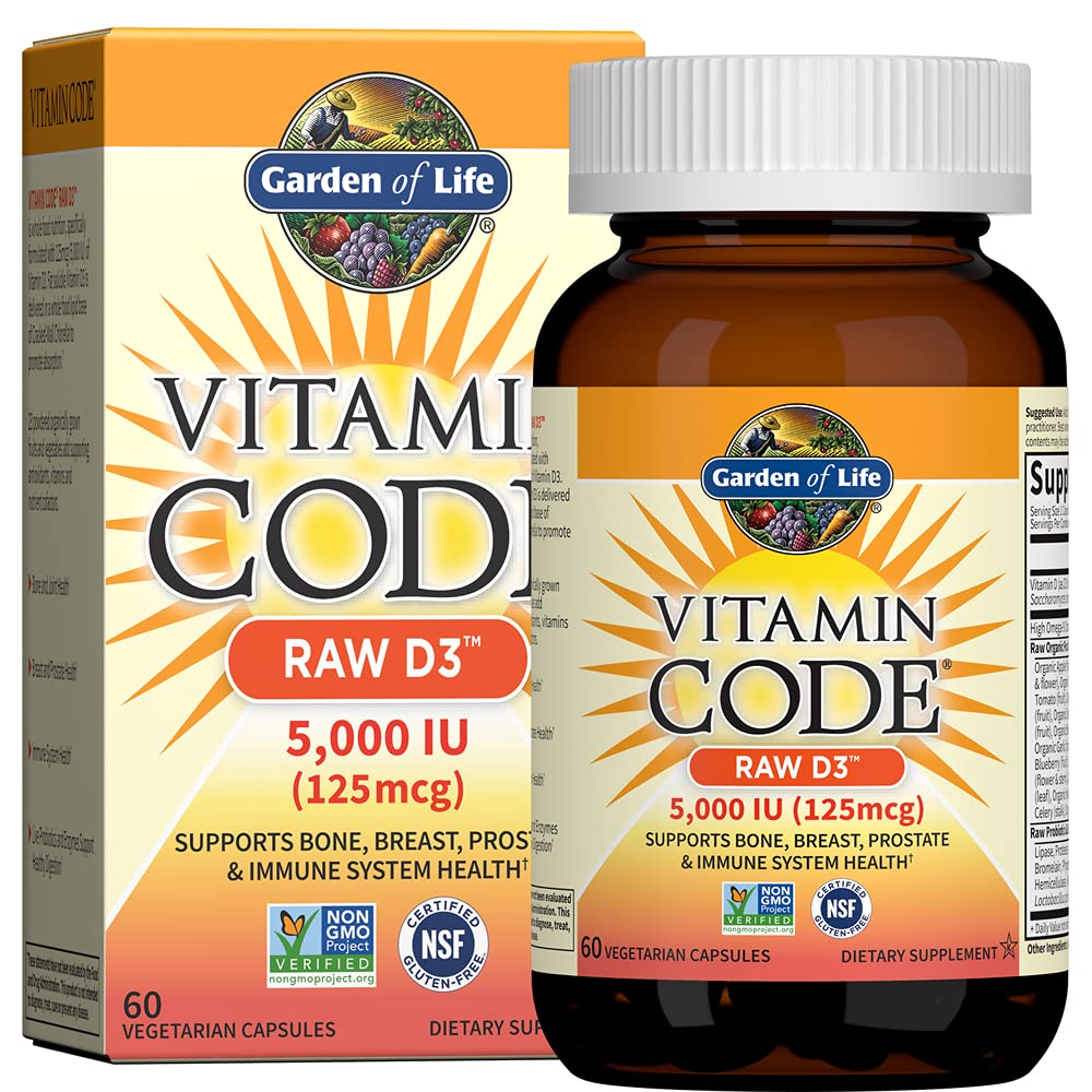 Garden of Life Vitamin Code RAW D3 5000 IU Supplement front view