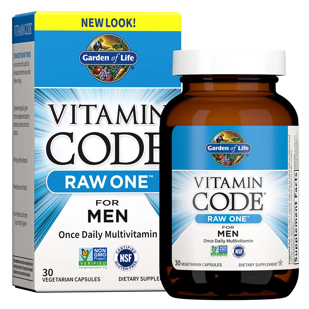 Garden of Life Vitamin Code RAW ONE for Men multivitamin front view
