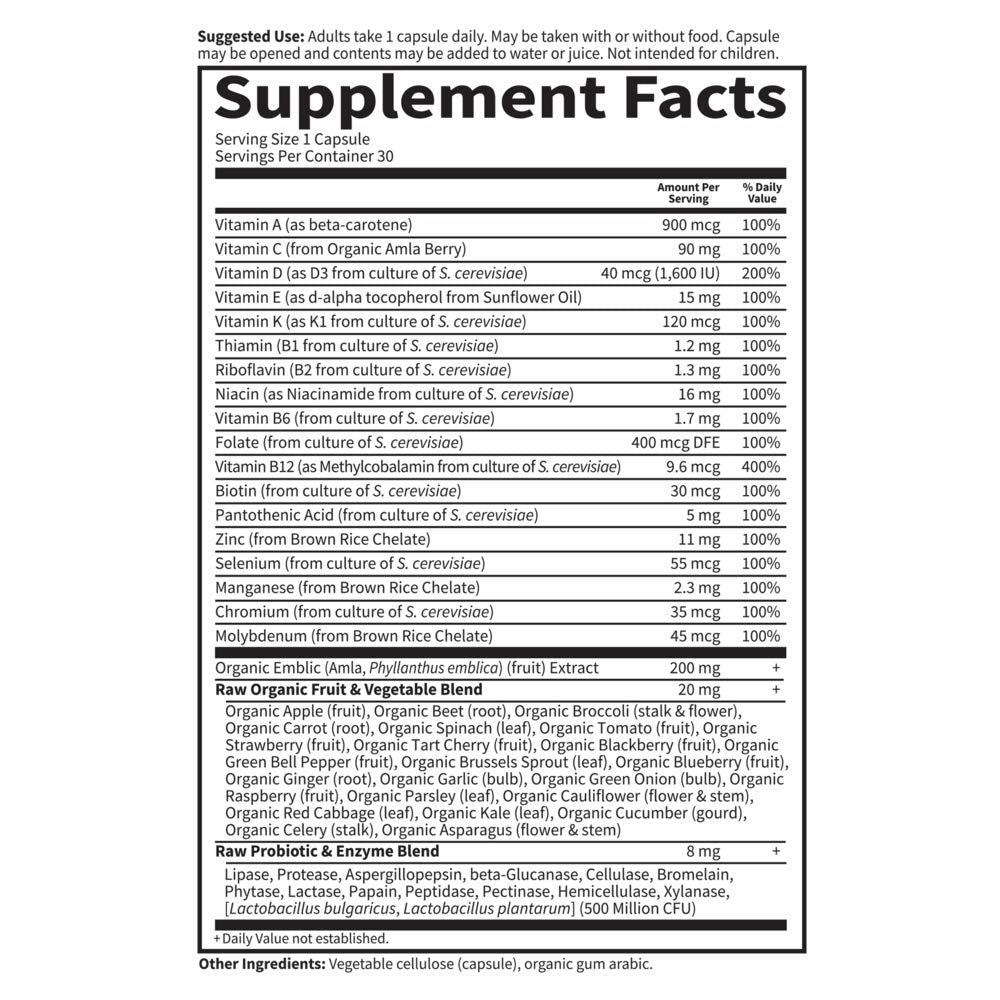 Garden of Life Vitamin Code RAW ONE for Men multivitamin with fruits and vegetables