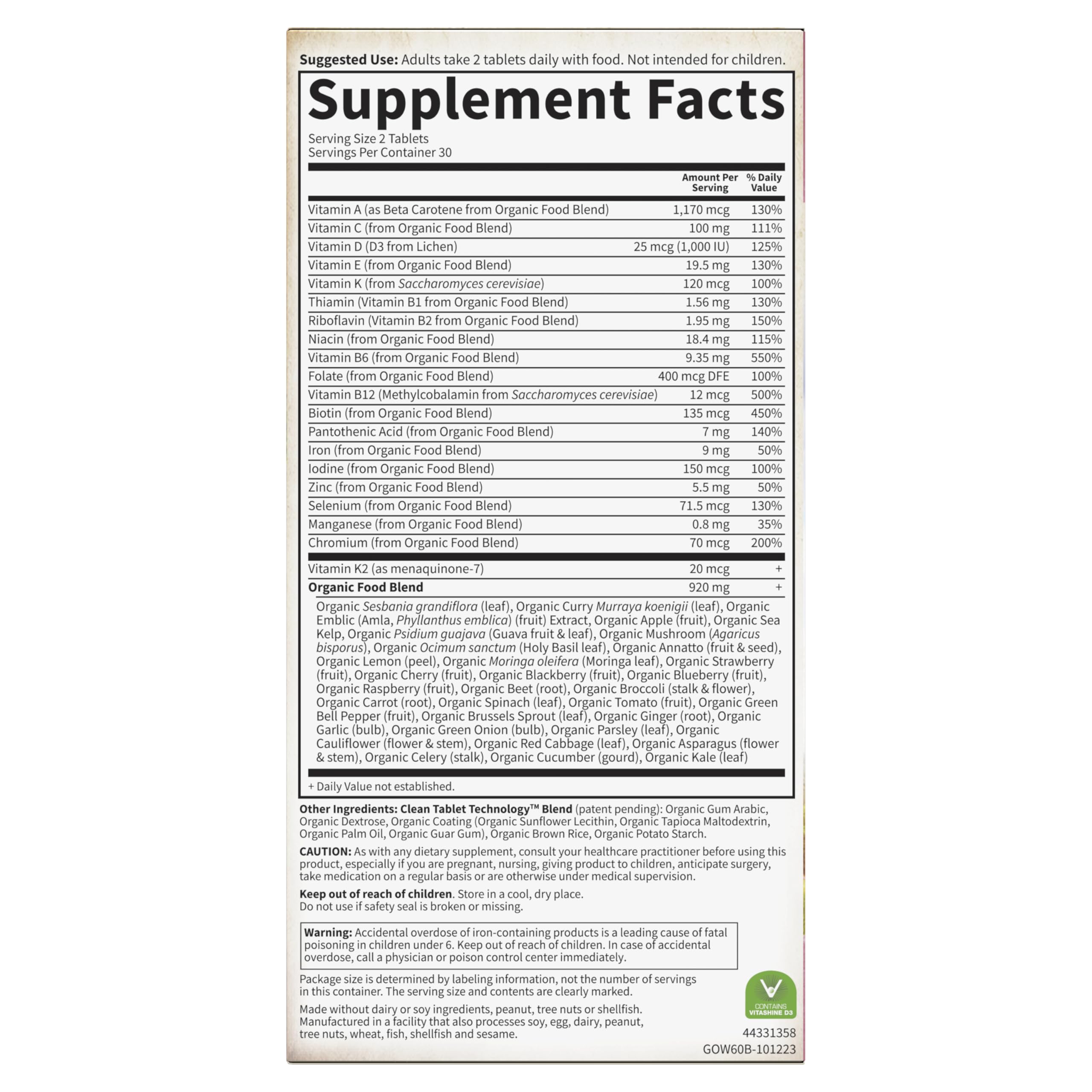 Garden of Life Women's Multivitamin on a wooden table