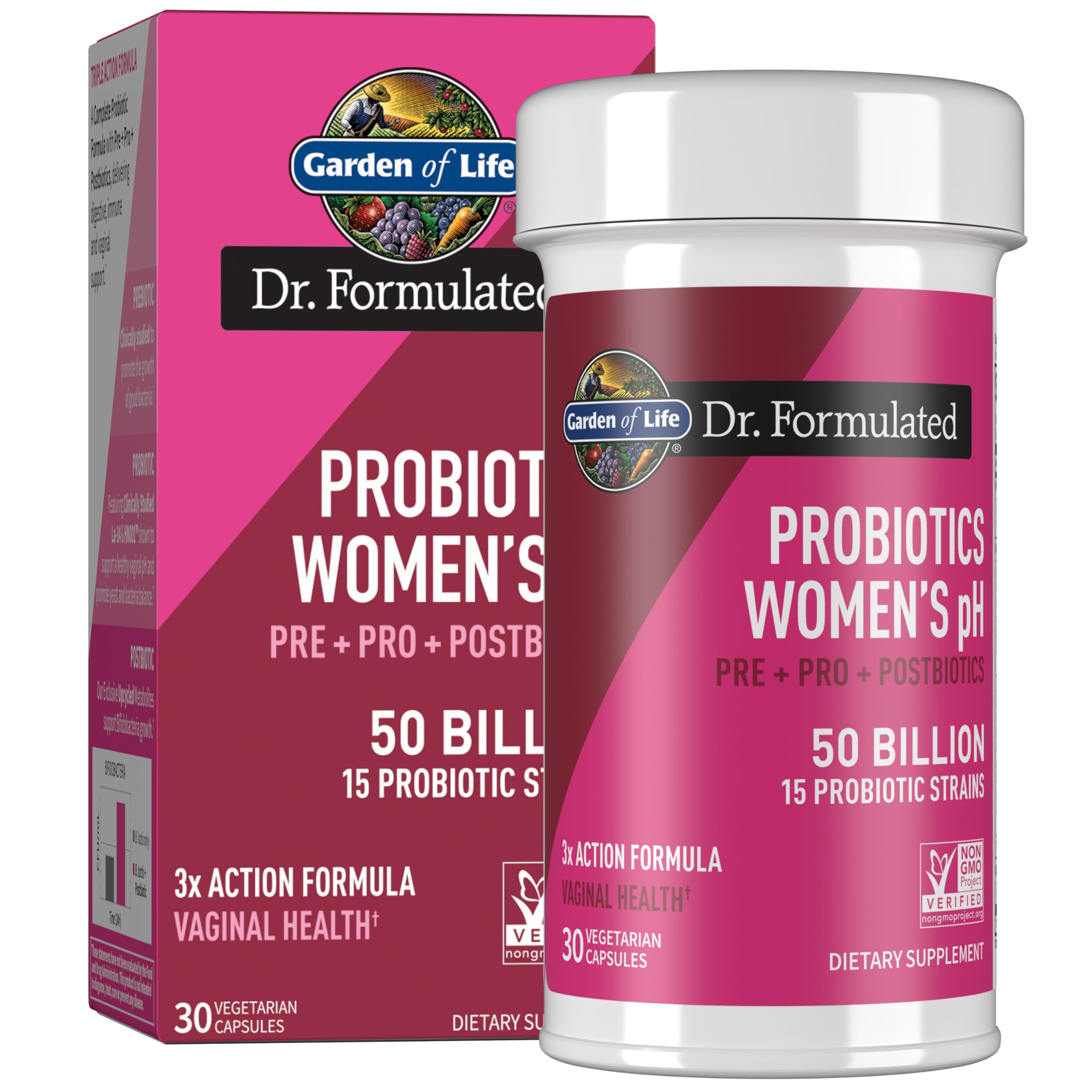 Garden of Life Women's Probiotic 3-in-1 Complete capsule front view