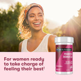 Garden of Life Women's Probiotic 3-in-1 Complete capsule with a glass of water