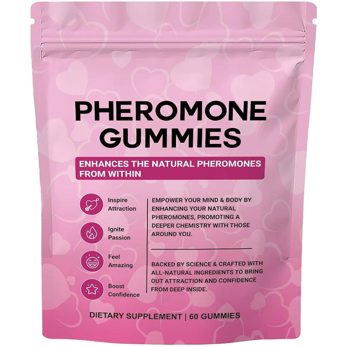 Garlicoccc Pheromone Gummies bottle front view with strawberry flavour