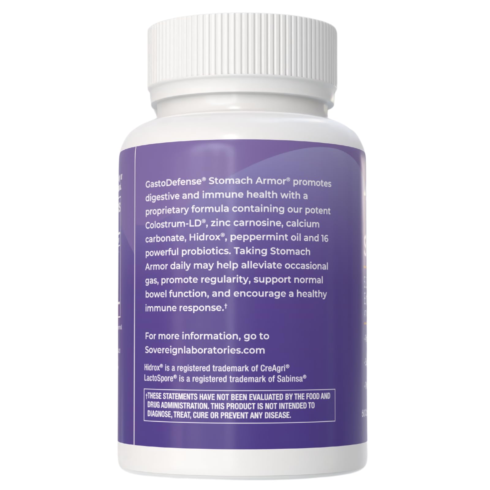 GastroDefense Stomach Armor capsules in a hand