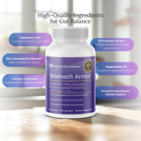 GastroDefense Stomach Armor supplement on a wooden table