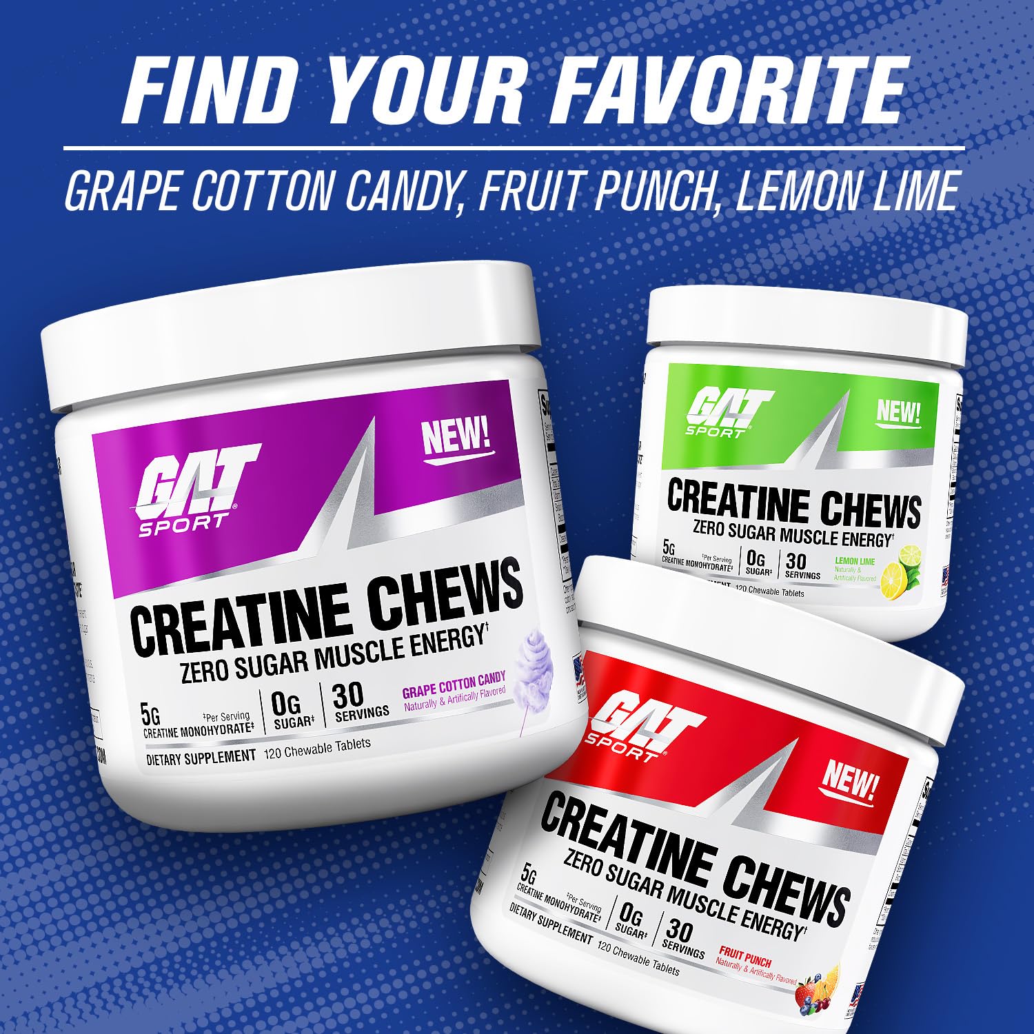 GAT SPORT Creatine Chews in a gym bag