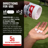GAT SPORT Creatine Chews nutritional information label