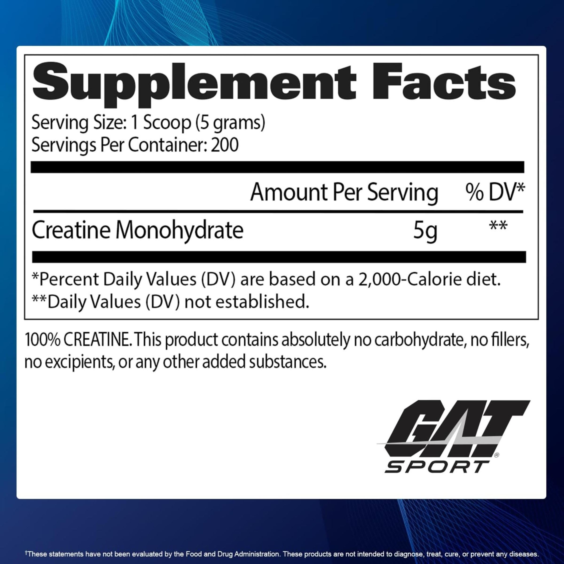 GAT SPORT Creatine Monohydrate 5g Powder side view