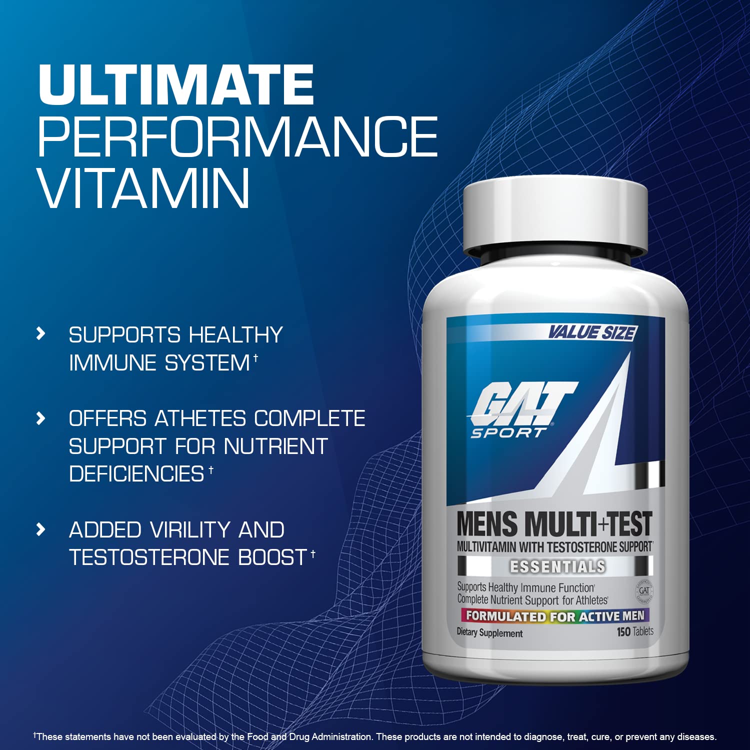 GAT SPORT Men Multi Plus Test Capsules opened bottle showing capsules