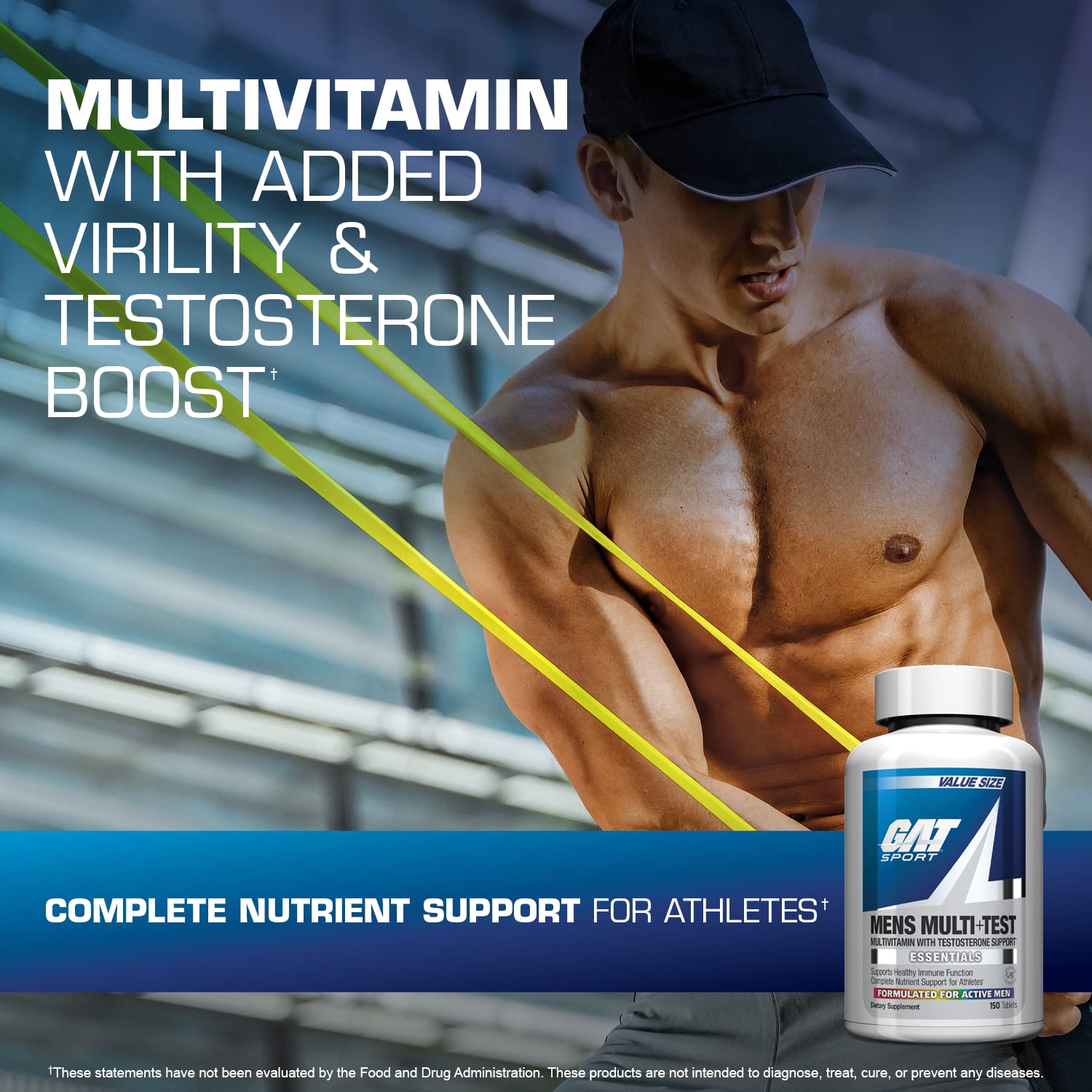 GAT SPORT Men Multi Plus Test Capsules side view showing capsule size
