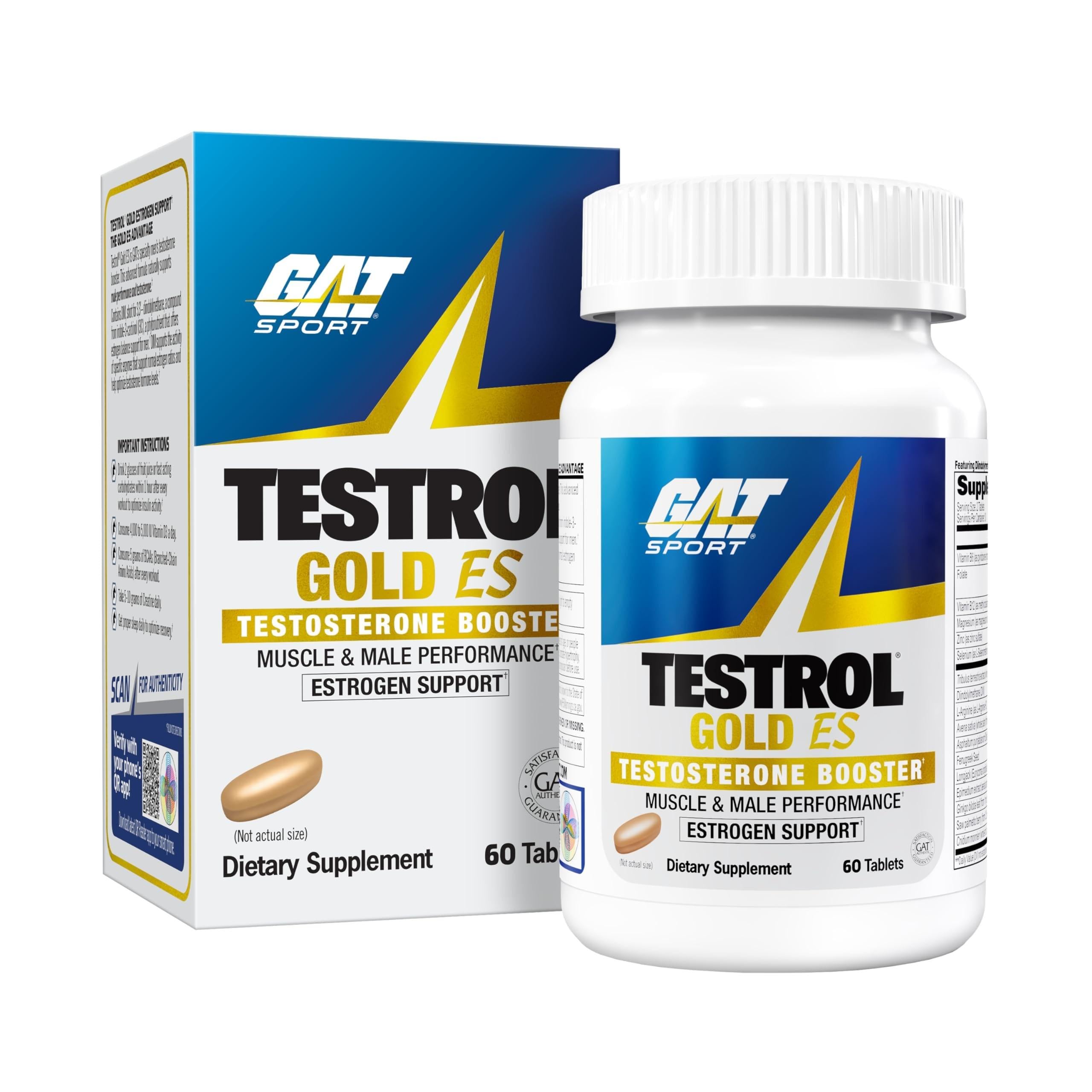 GAT SPORT Testrol Gold ES Shilajit Supplement front view