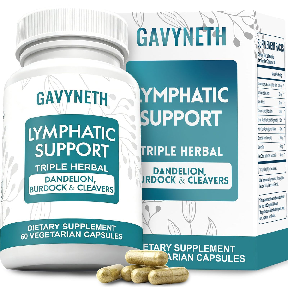GAVYNETH Echinacea Lymphatic Support Capsules front view