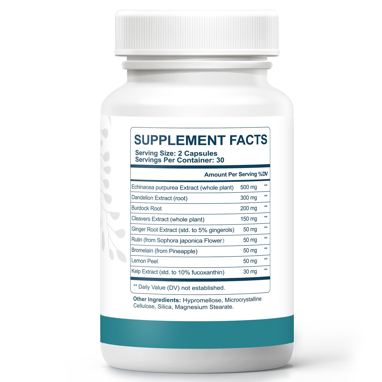 GAVYNETH Echinacea Lymphatic Support Capsules opened bottle