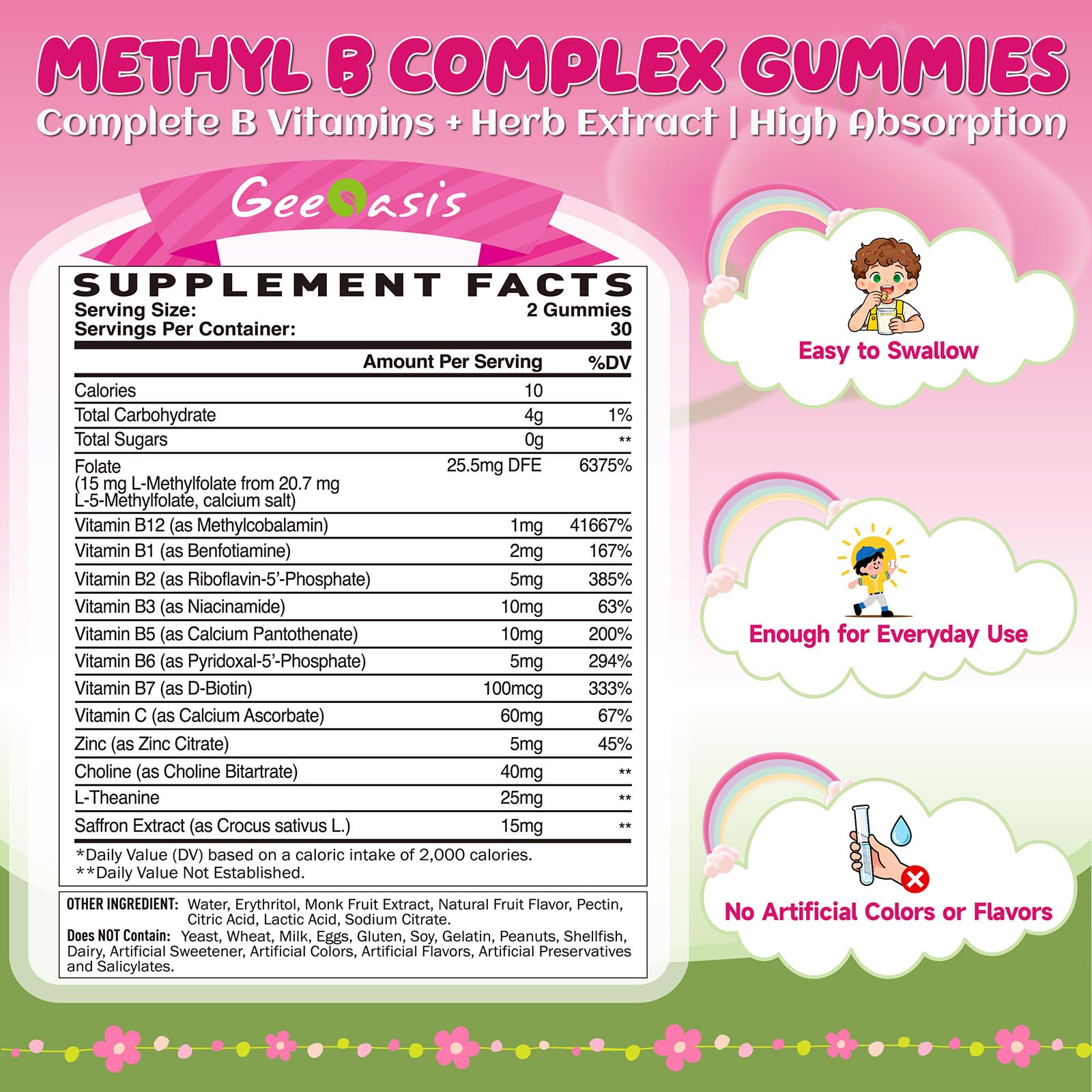 Geeoasis B-Complex Gummies showing individual gummy
