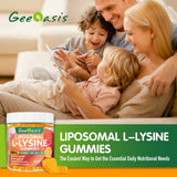 Geeoasis L-Lysine Gummies in a hand for size reference