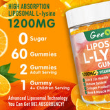 Geeoasis L-Lysine Gummies nutritional information on packaging