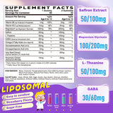 Geeoasis Liposomal Saffron Gummies side view showing ingredients