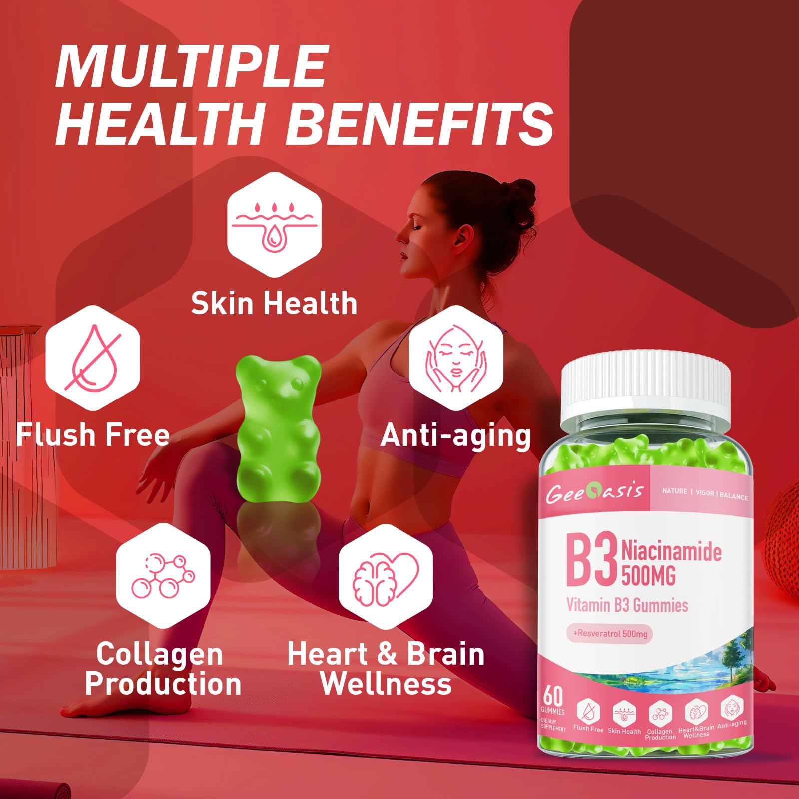 Geeoasis Niacinamide Gummies with fresh ingredients