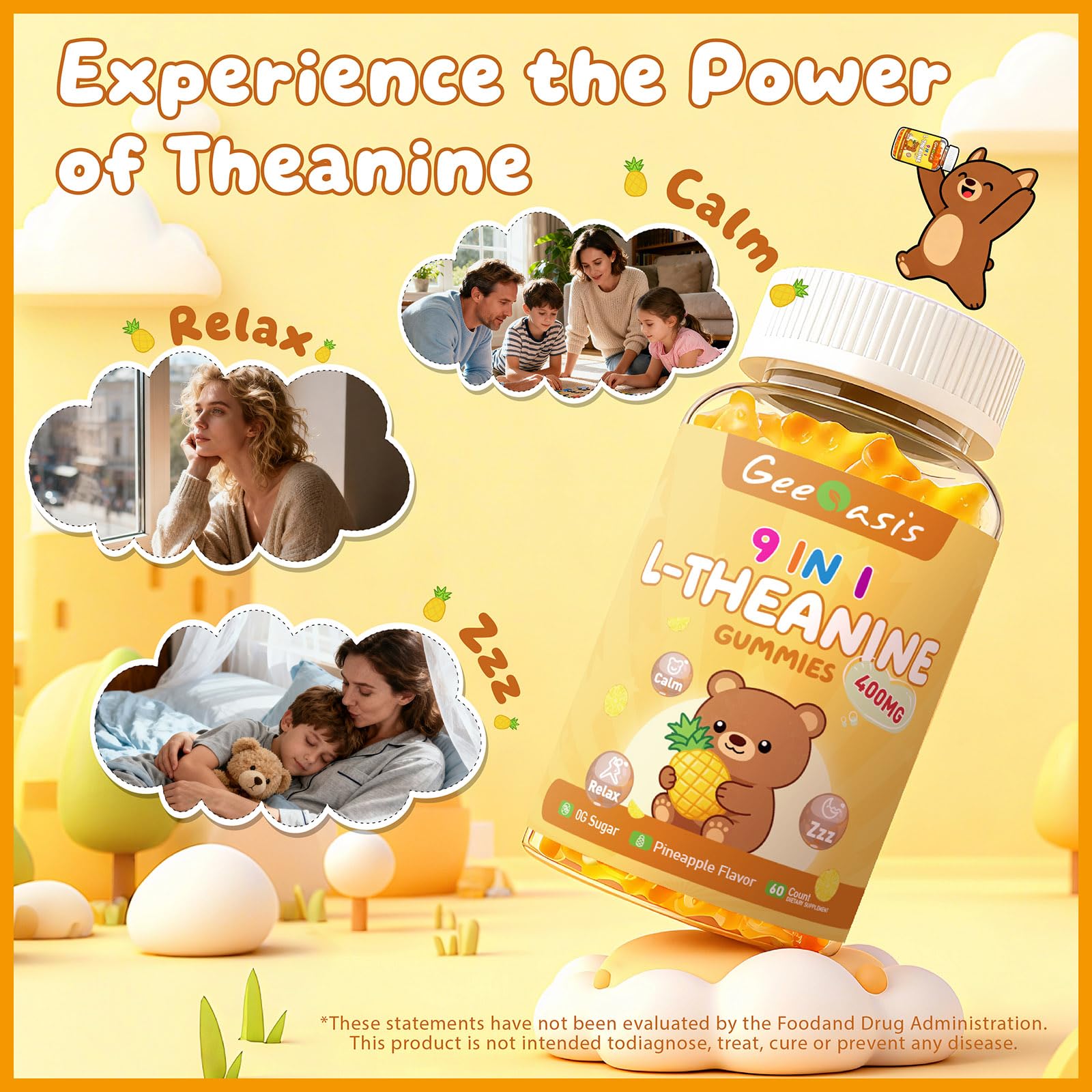 Geeoasis Theanine & GABA Gummies ingredients list