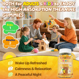 Geeoasis Theanine & GABA Gummies with a measuring spoon