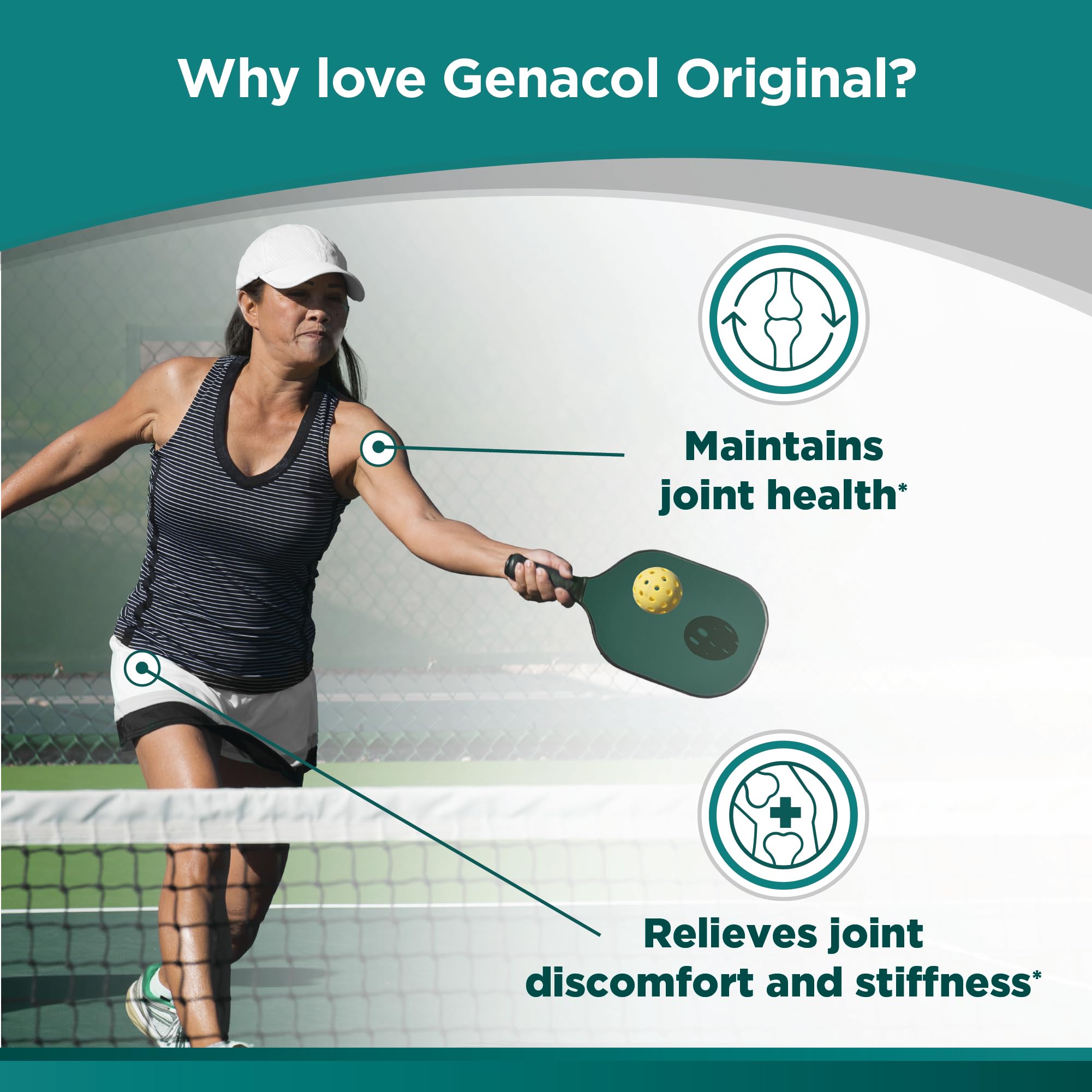 Genacol AminoLock Collagen Supplement 1200mg on a wooden table