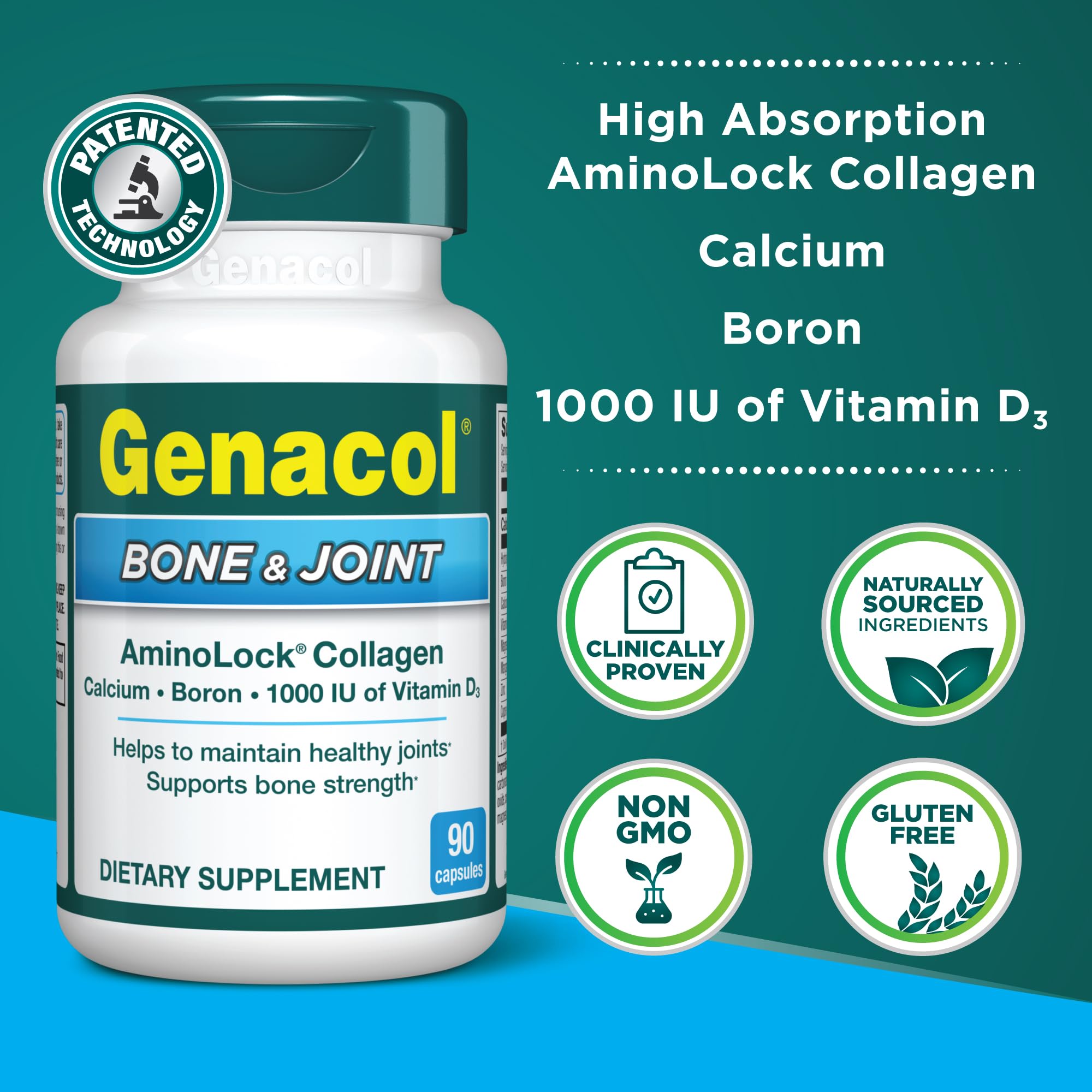 Genacol Bone & Joint Support Supplement side view