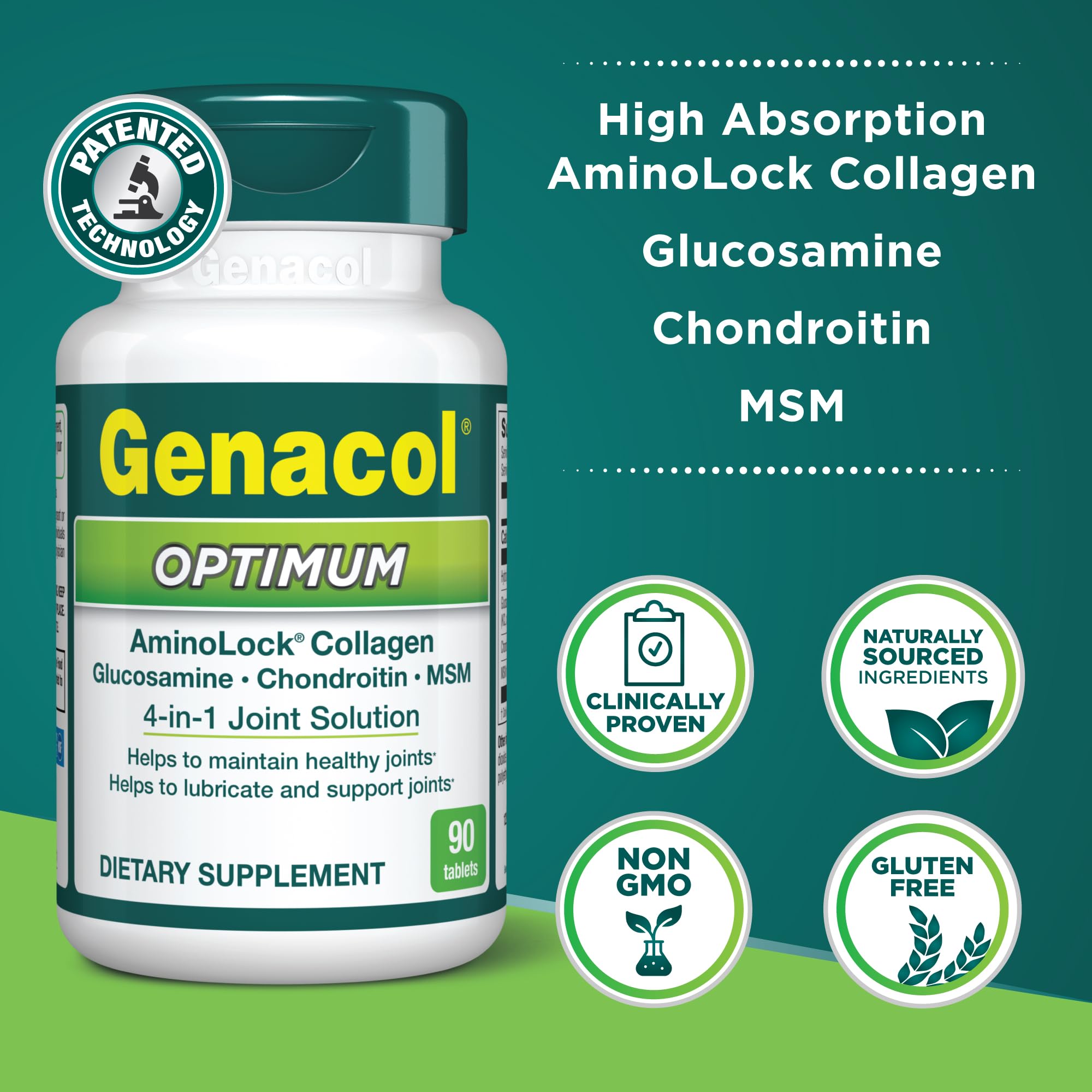 Genacol Joint Support Supplement 170g side view