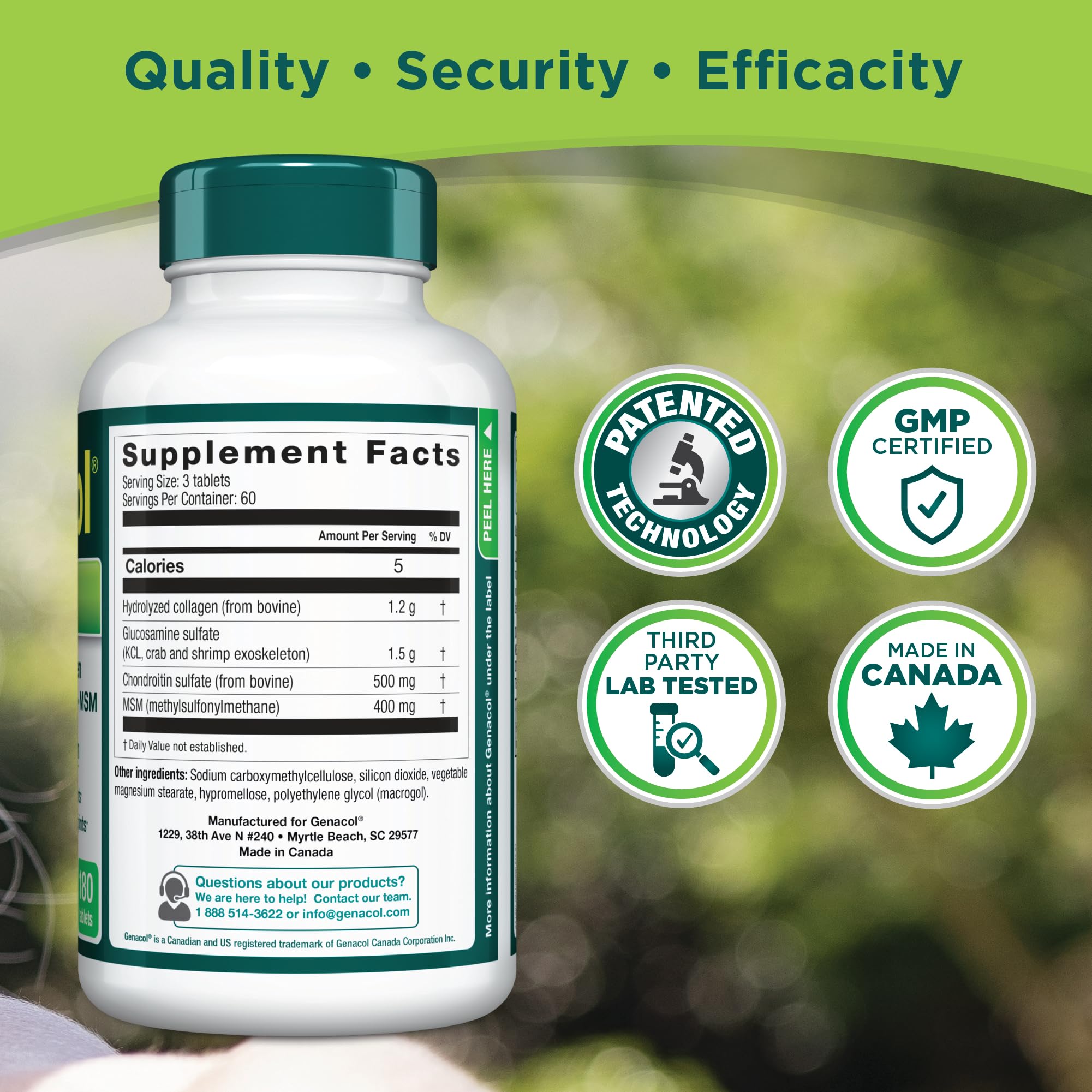 Genacol Joint Support Supplement packaging details