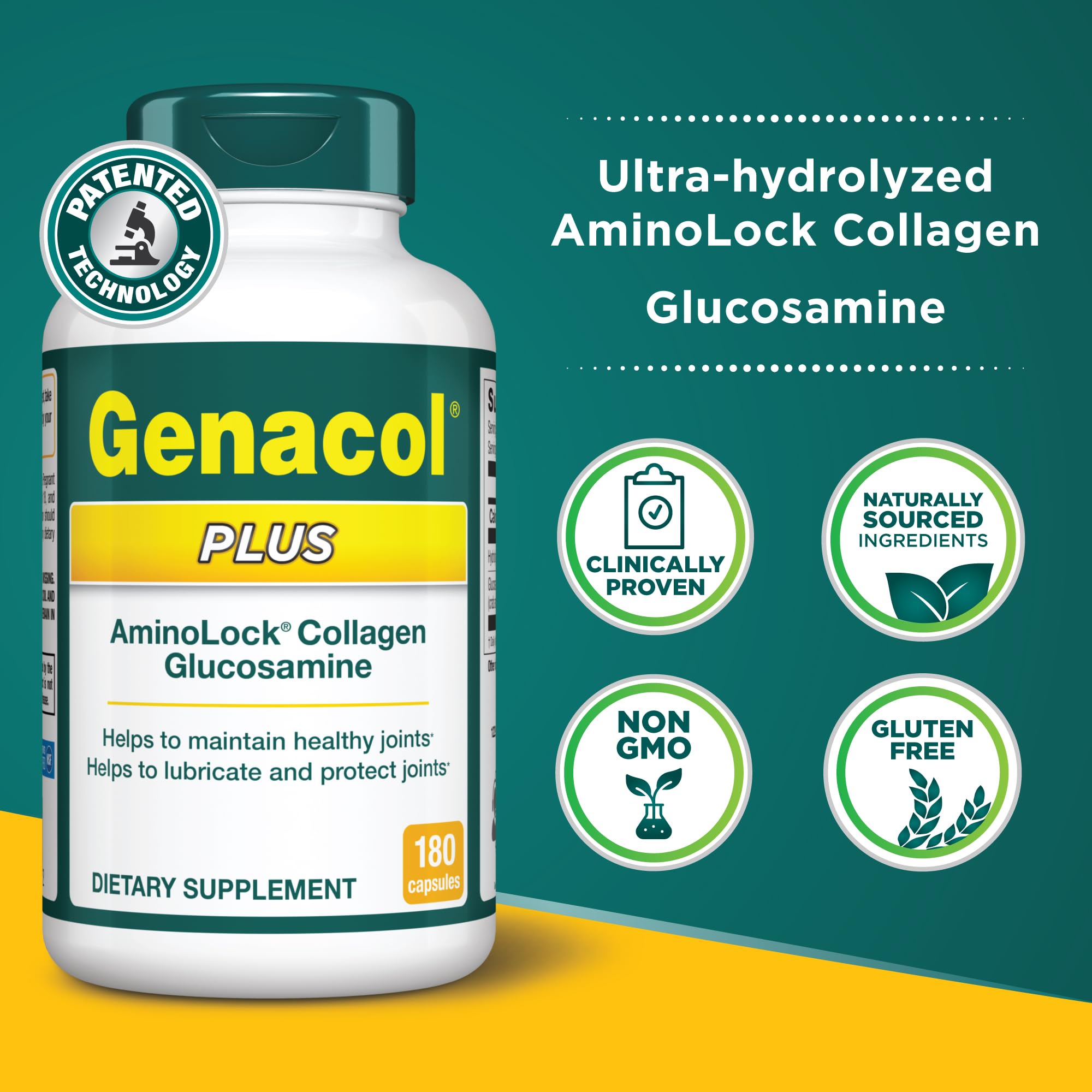 Genacol Plus supplement bottle side view