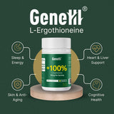 GENEIII Ergothioneine Capsules 30mg side view of bottle
