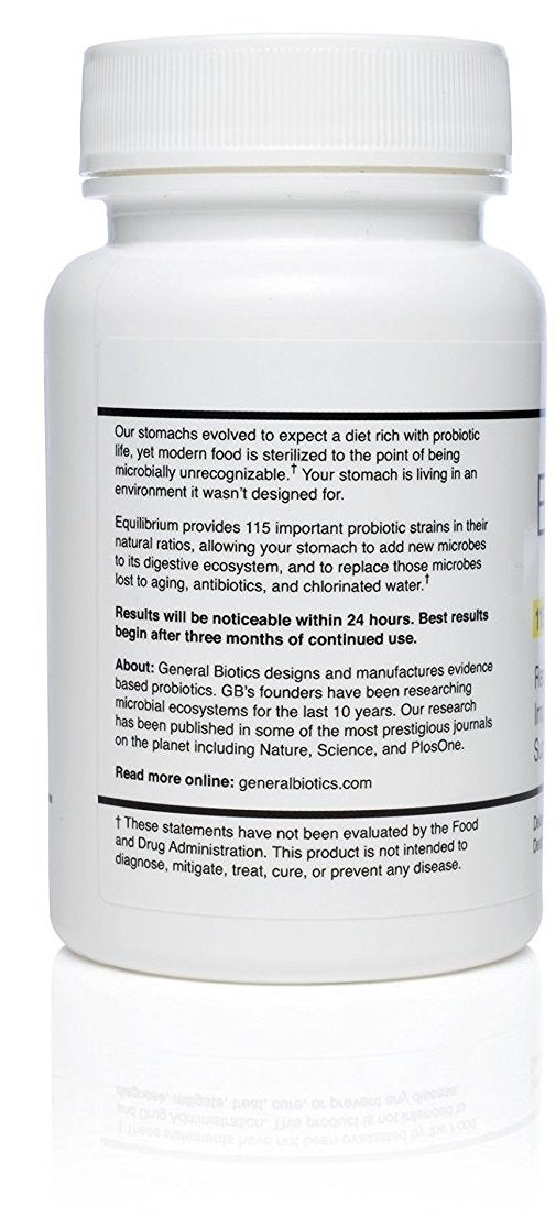 General Biotics Equilibrium Probiotic 115 Strains capsule close-up