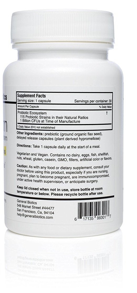 General Biotics Equilibrium Probiotic 115 Strains ingredients list