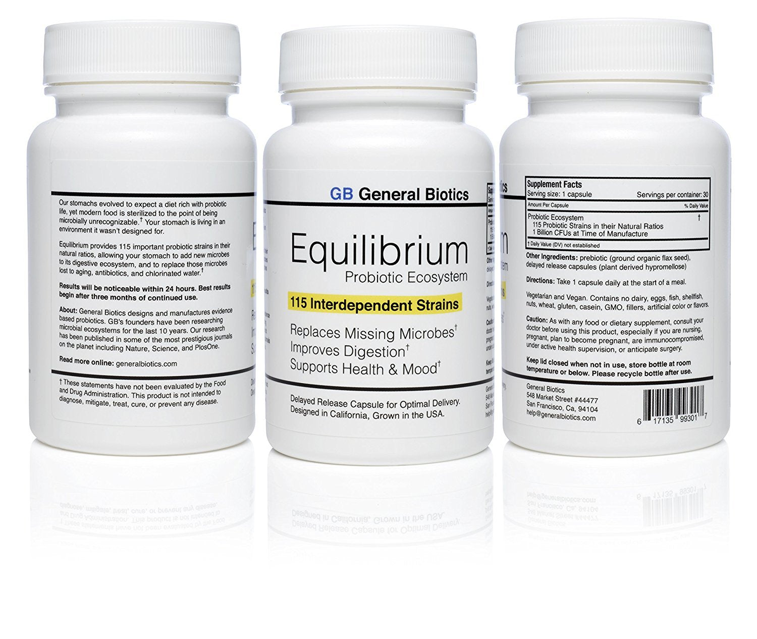 General Biotics Equilibrium Probiotic 115 Strains side view