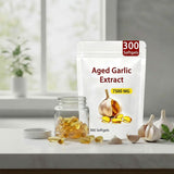 Generic Aged Garlic Extract 7500mg softgel capsules side view