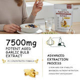 Generic Aged Garlic Extract softgel capsules on a table