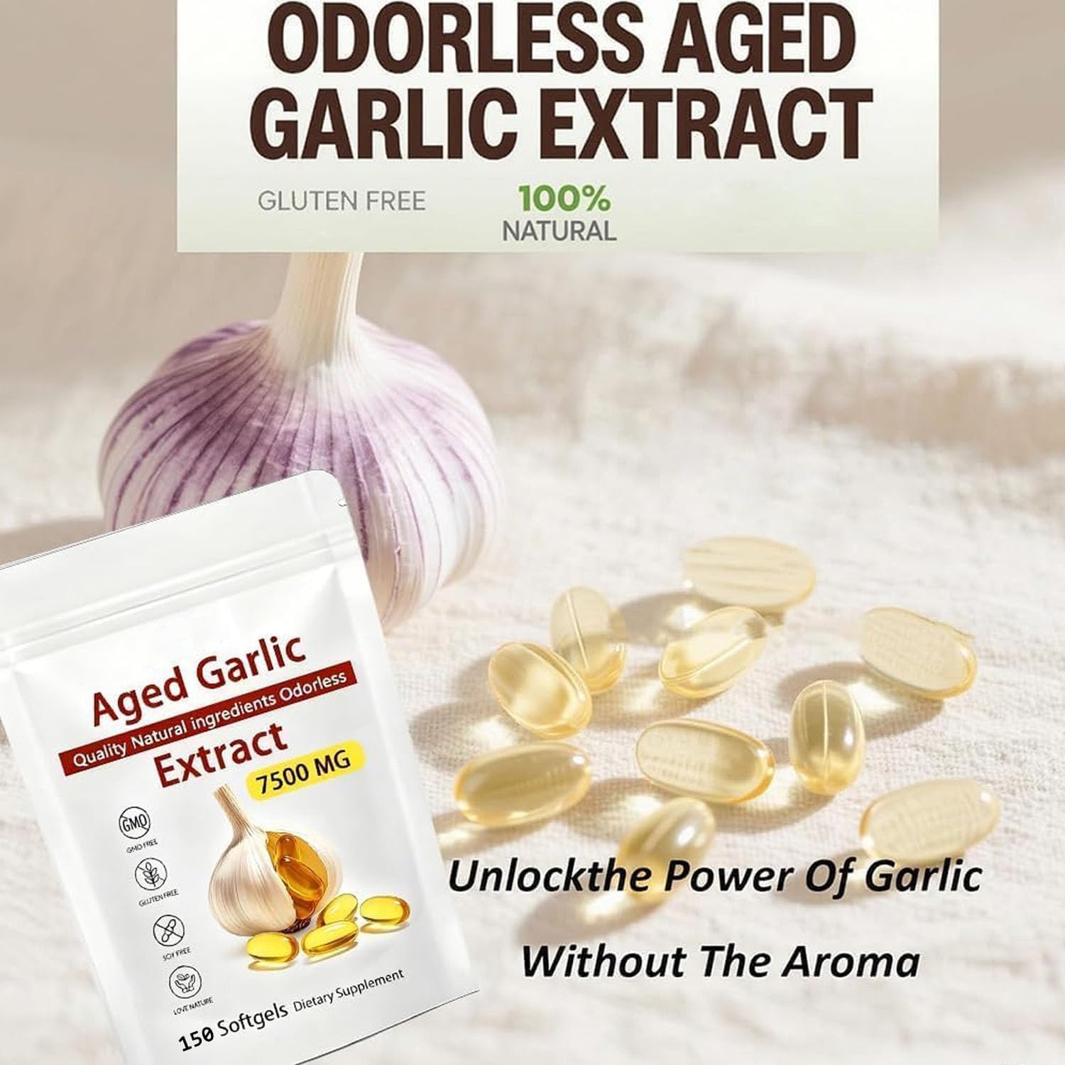 Generic Aged Garlic Extract Softgels showing capsule