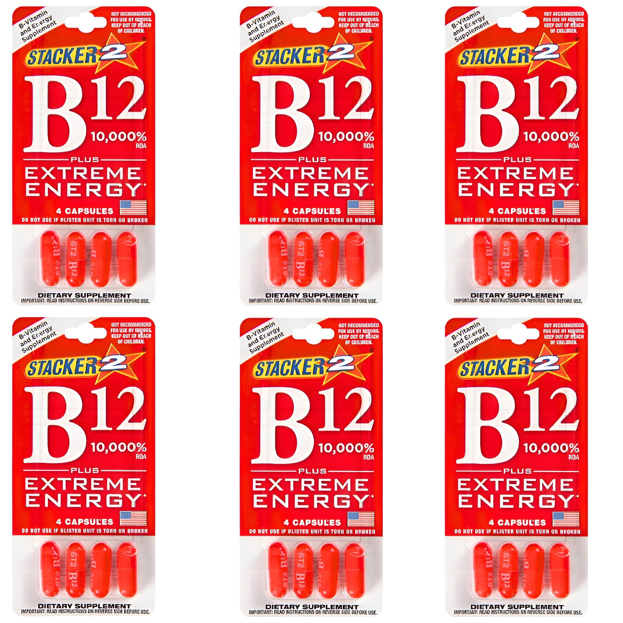 Generic B12 Supplement blister pack front view with 24 capsules
