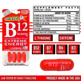 Generic B12 Supplement blister pack side view showing capsule details