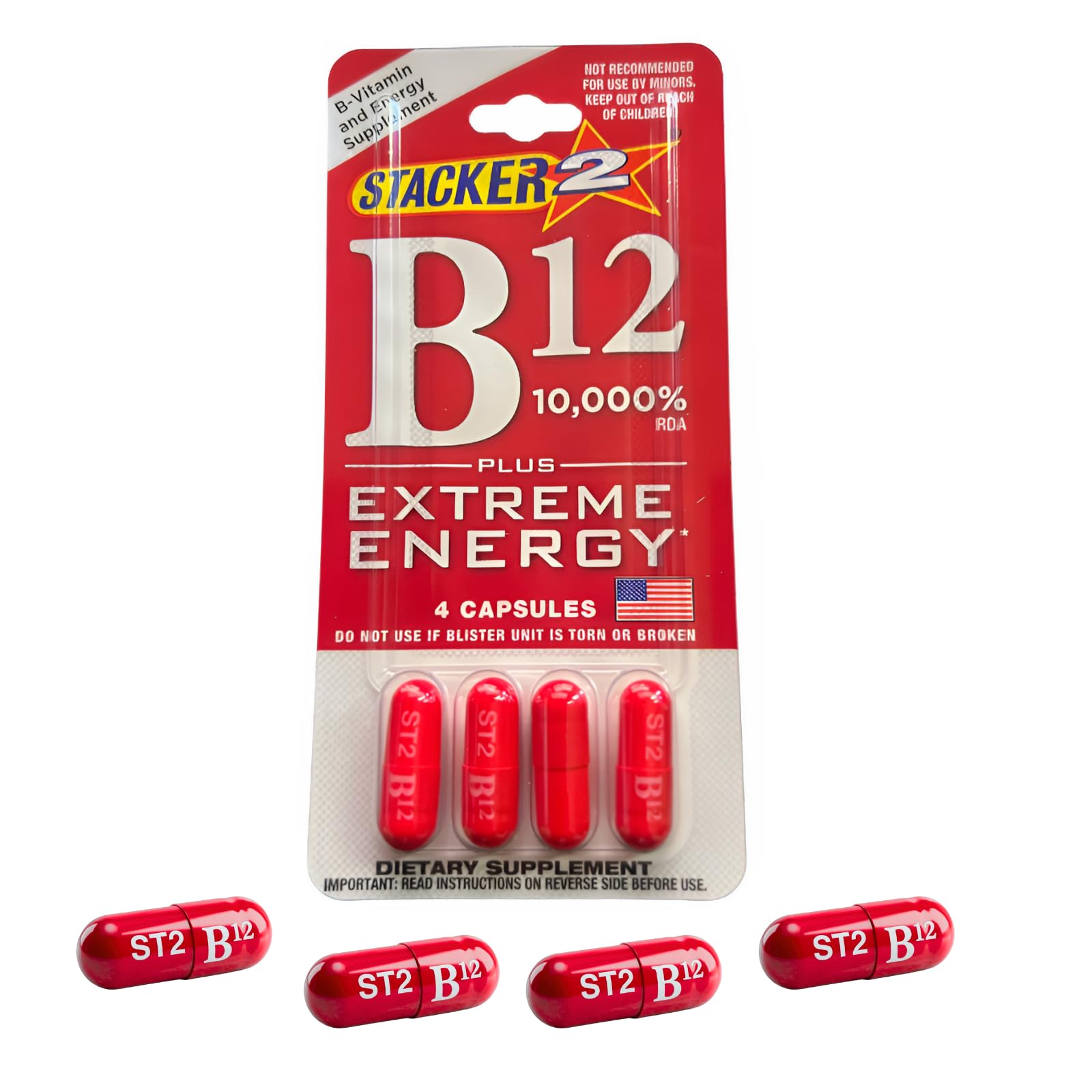 Generic B12 Supplement on a kitchen counter with a glass of water