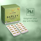 Generic Barley Grass Multivitamin Capsules on a wooden table
