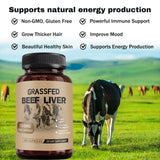 Generic Beef Liver Capsules on a wooden table
